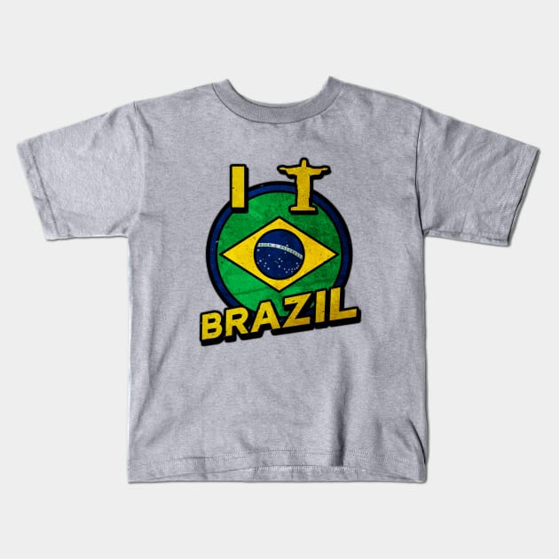 I LOVE BRAZIL Kids T-Shirt by KIMIDIGI